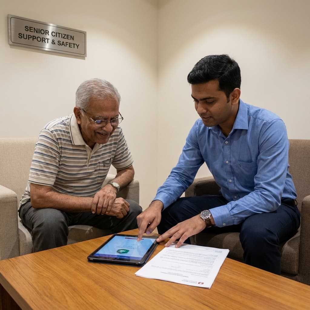 Banking Support - Specialized elderly care service by Dhanvantri Seva in Chennai