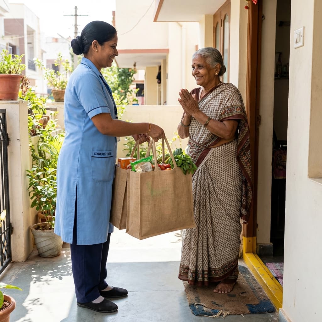 Groceries & Shopping - Specialized elderly care service by Dhanvantri Seva in Chennai